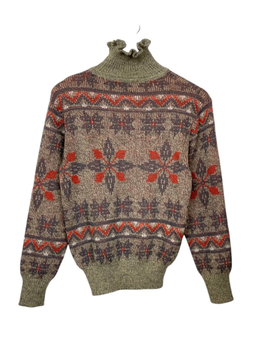 Γυναικεία Εμπριμέ Πλεκτή Μπλούζα/Πουλόβερ DUSCHA σε Μπεζ Χρώμα (Small)