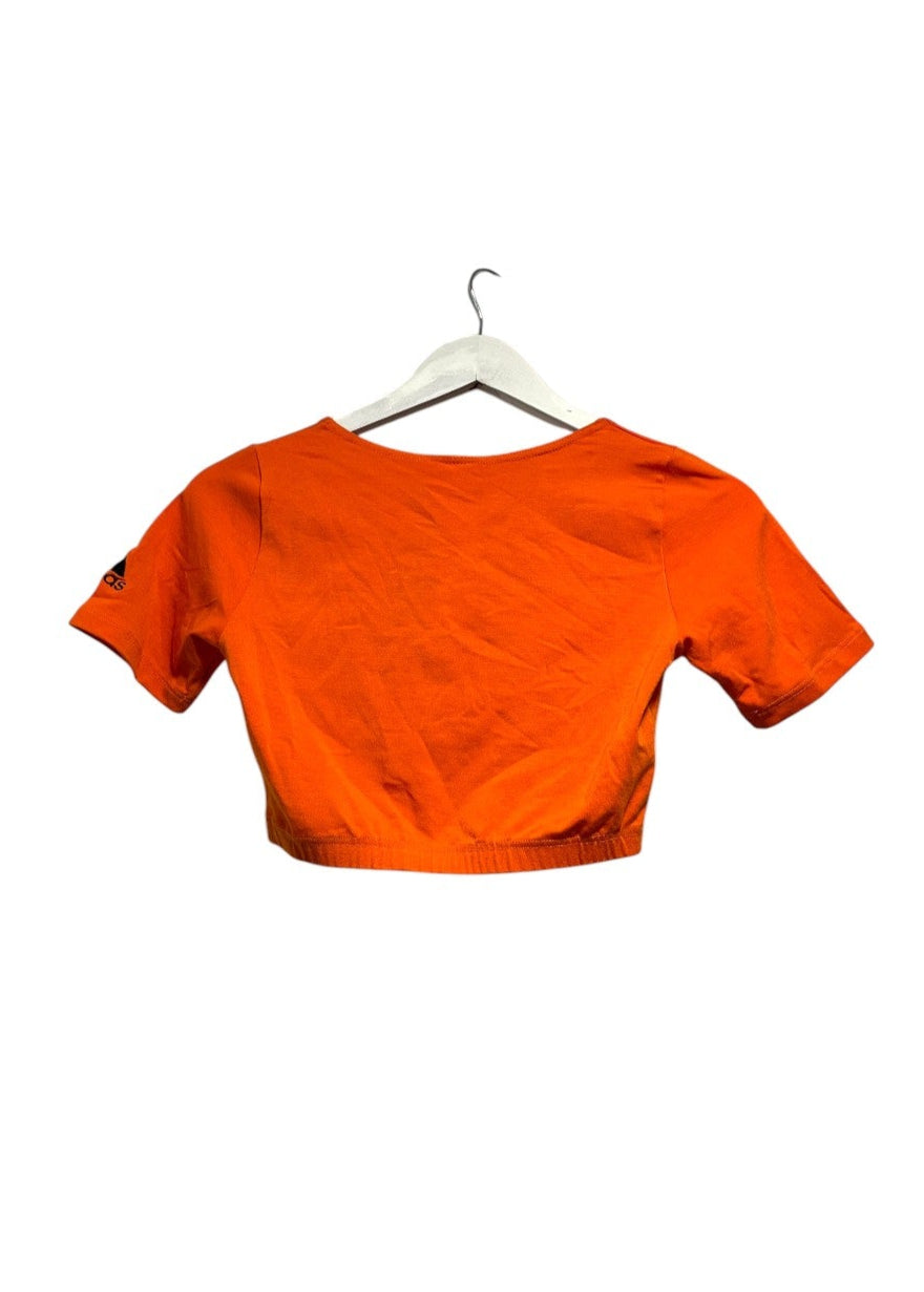 Crop, Ελαστική, Sport Γυναικεία Μπλούζα ADIDAS σε Πορτοκαλί Χρώμα (Small)