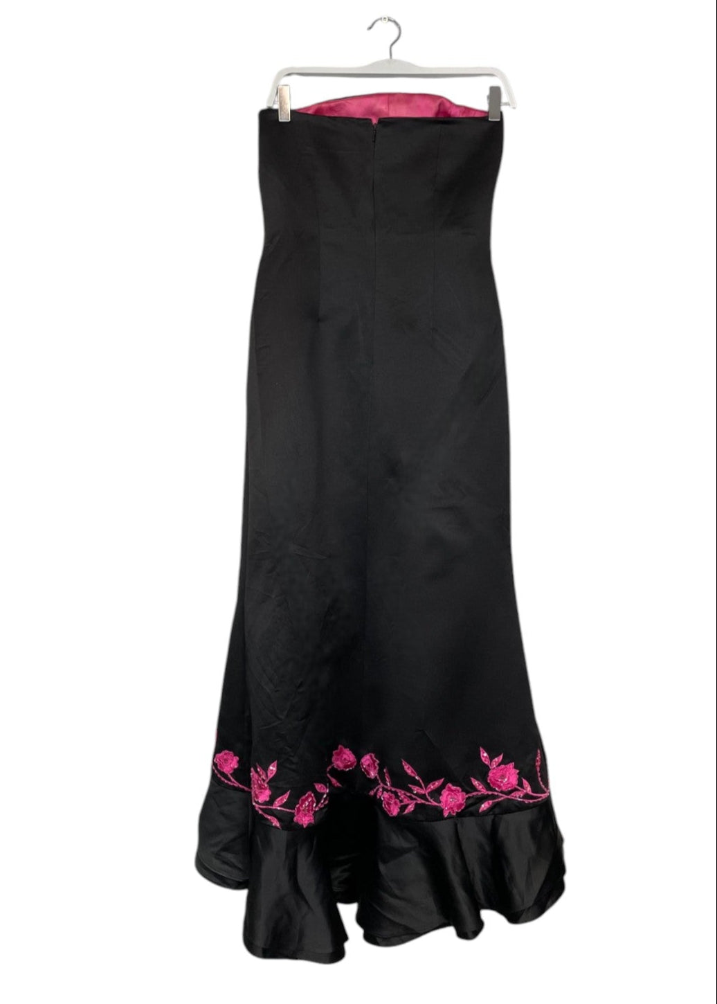 Γυναικείο Στράπλες Βραδινό Φόρεμα CACHE με Σατέν Υφή σε Μαύρο χρώμα (Small)