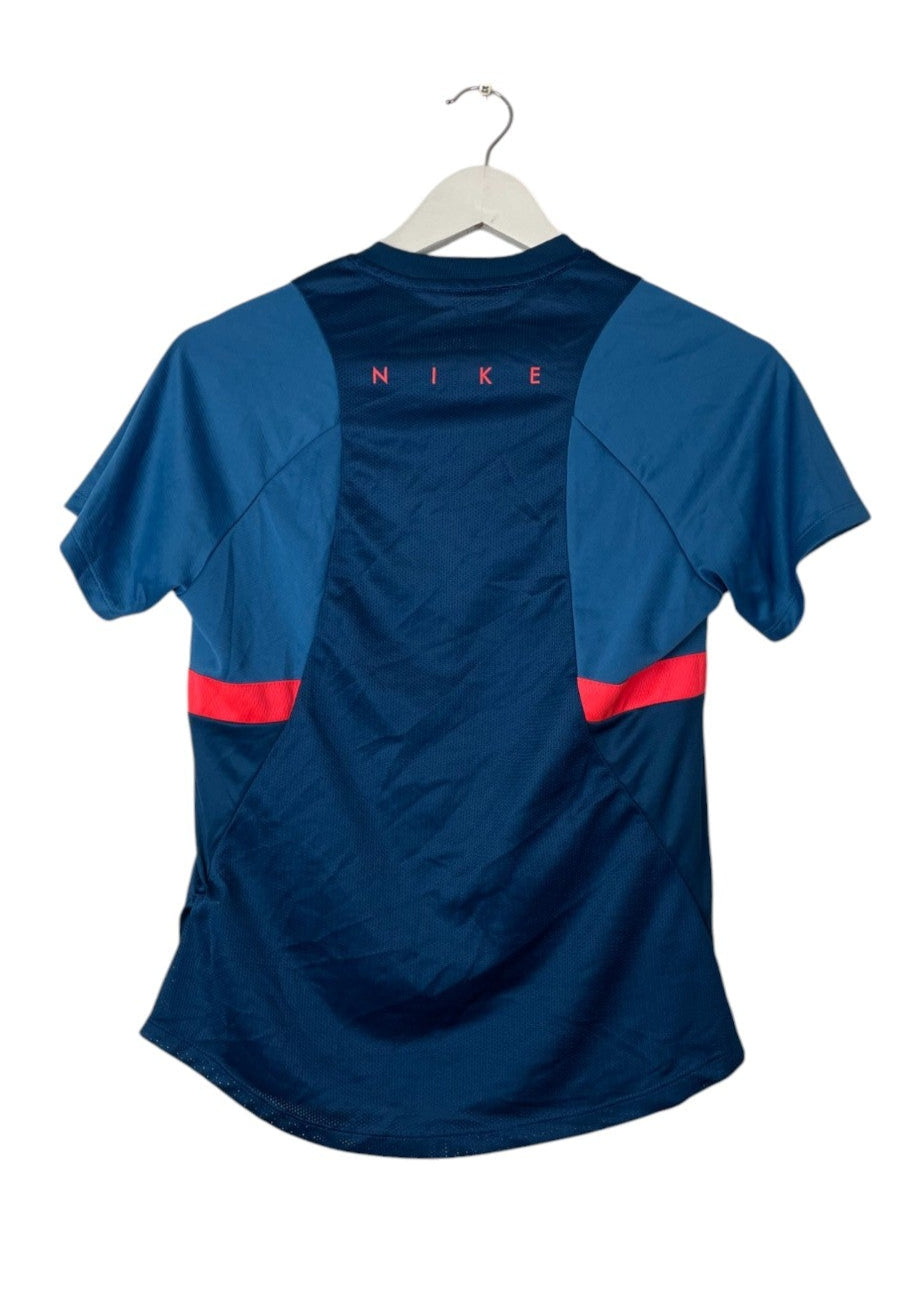 Αθλητική Κοντομάνικη Γυναικεία Μπλούζα - T-Shirt NIKE Dry Fit σε Μπλε - Πτερόλ χρώμα (Small)