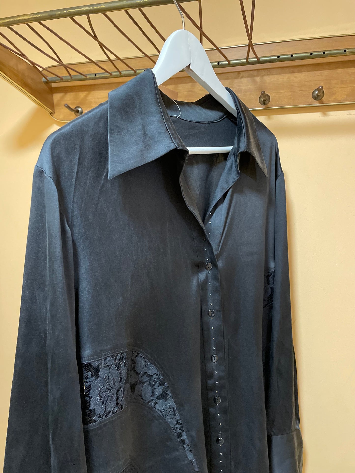 Vintage Γυναικείο Πουκάμισο σε Μαύρο Χρώμα (Άνετο Large)