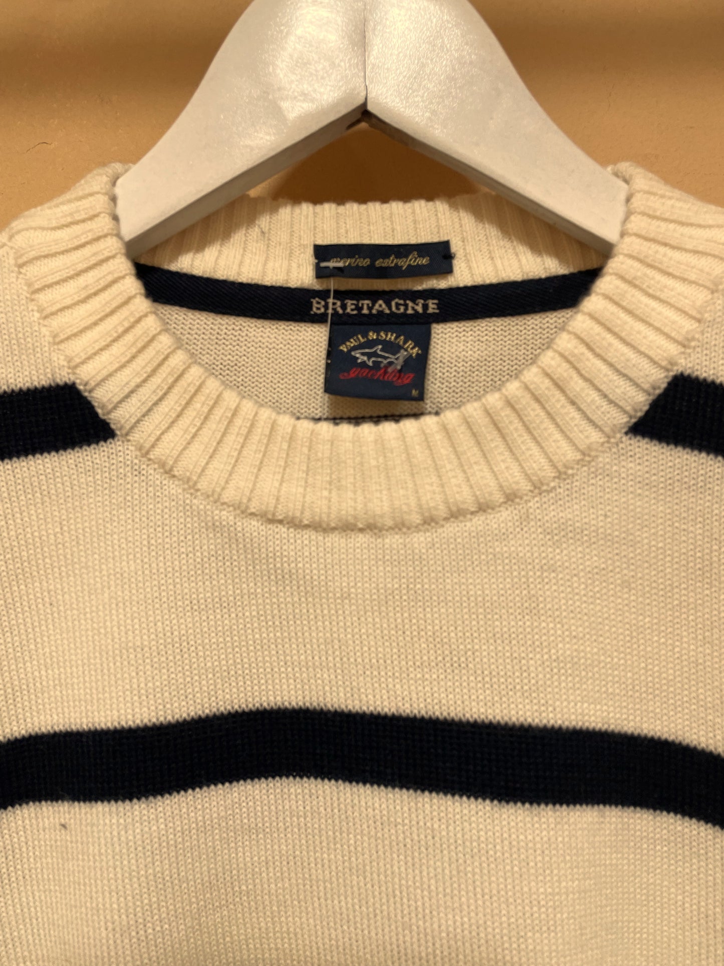 Ριγέ, Μάλλινη Γυναικεία Πλεκτή Μπλούζα / Πουλόβερ PAUL & SHARK σε Ζαχαρί - Σκούρο Μπλε χρώμα (Medium)