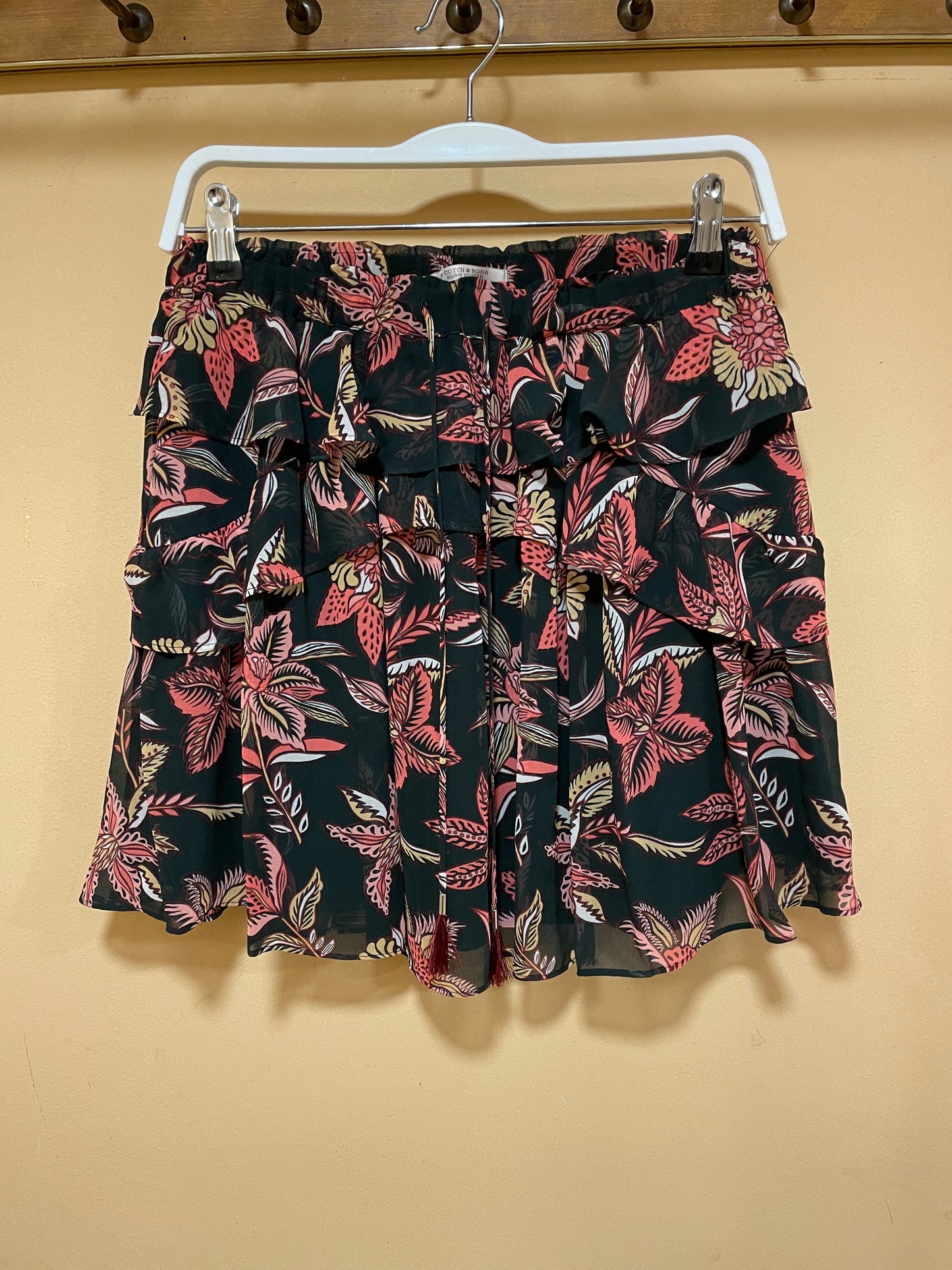 Μίνι, Εμπριμέ Φούστα SCOTCH & SODA σε Μαύρο - Ροζ χρώμα (Small)