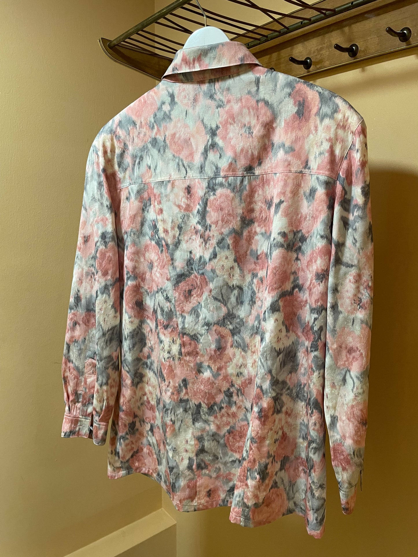 Vintage, Εμπριμέ Γυναικείο Πουκάμισο KEN MARSHAL σε Παλ χρώματα (Large)