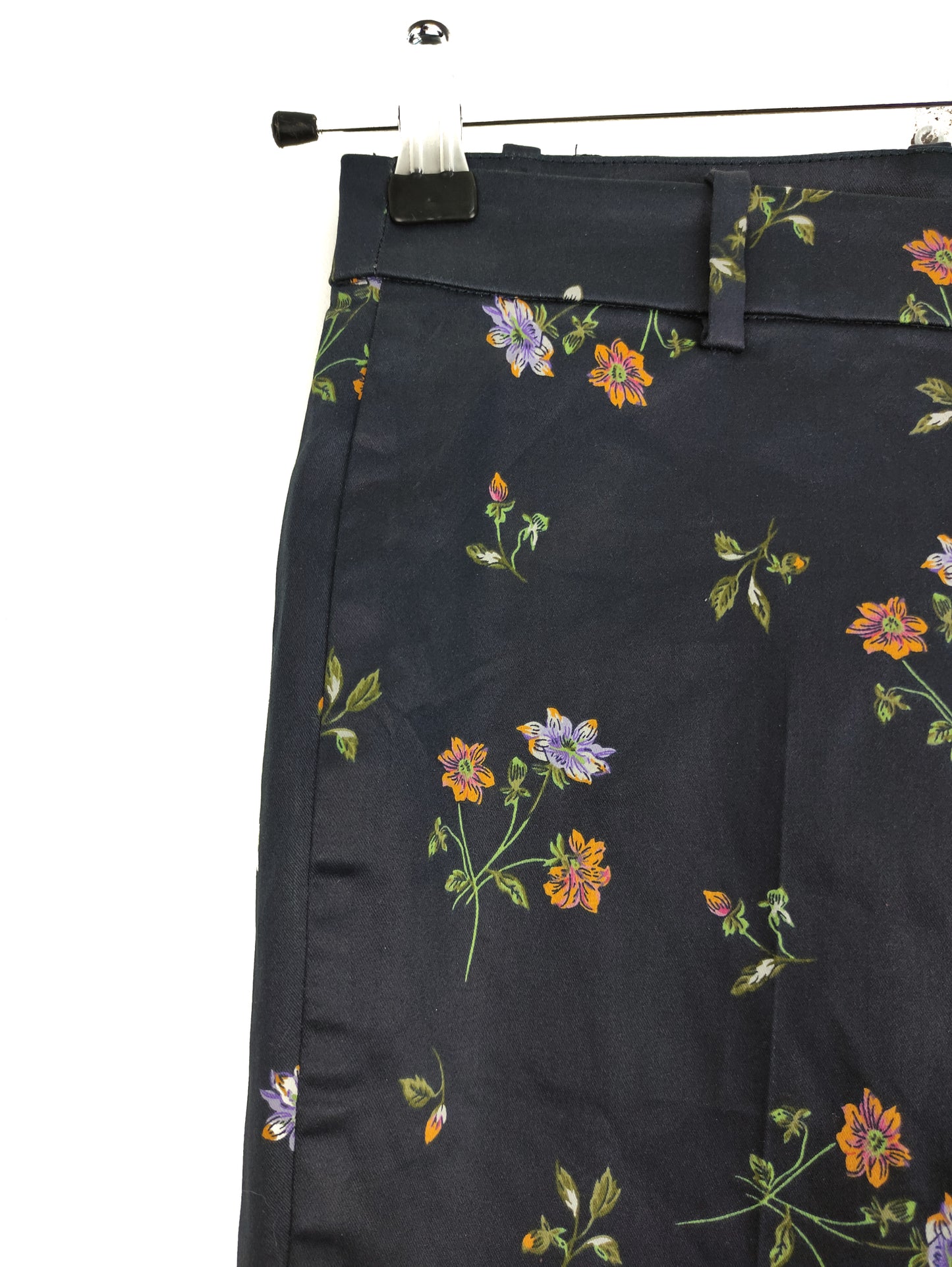 Stock Γυναικείο Φλοράλ Παντελόνι H&M σε Σκούρο Μπλε χρώμα (Small)