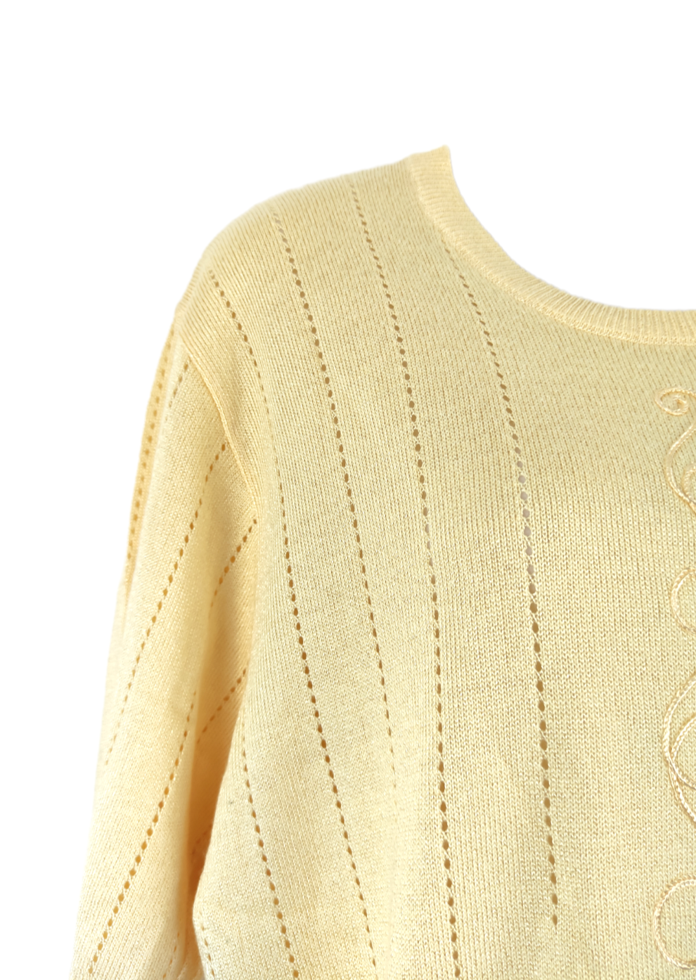 Κοντομάνικη, Πλεκτή Γυναικεία Μπλούζα MENKE σε Παλ Κίτρινο χρώμα (Large)