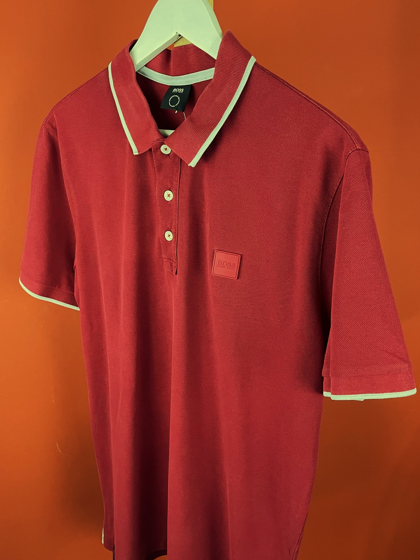 Ανδρικο polo Τ-Shirt HUGO BOSS σε Βυσσινί χρώμα (Medium)
