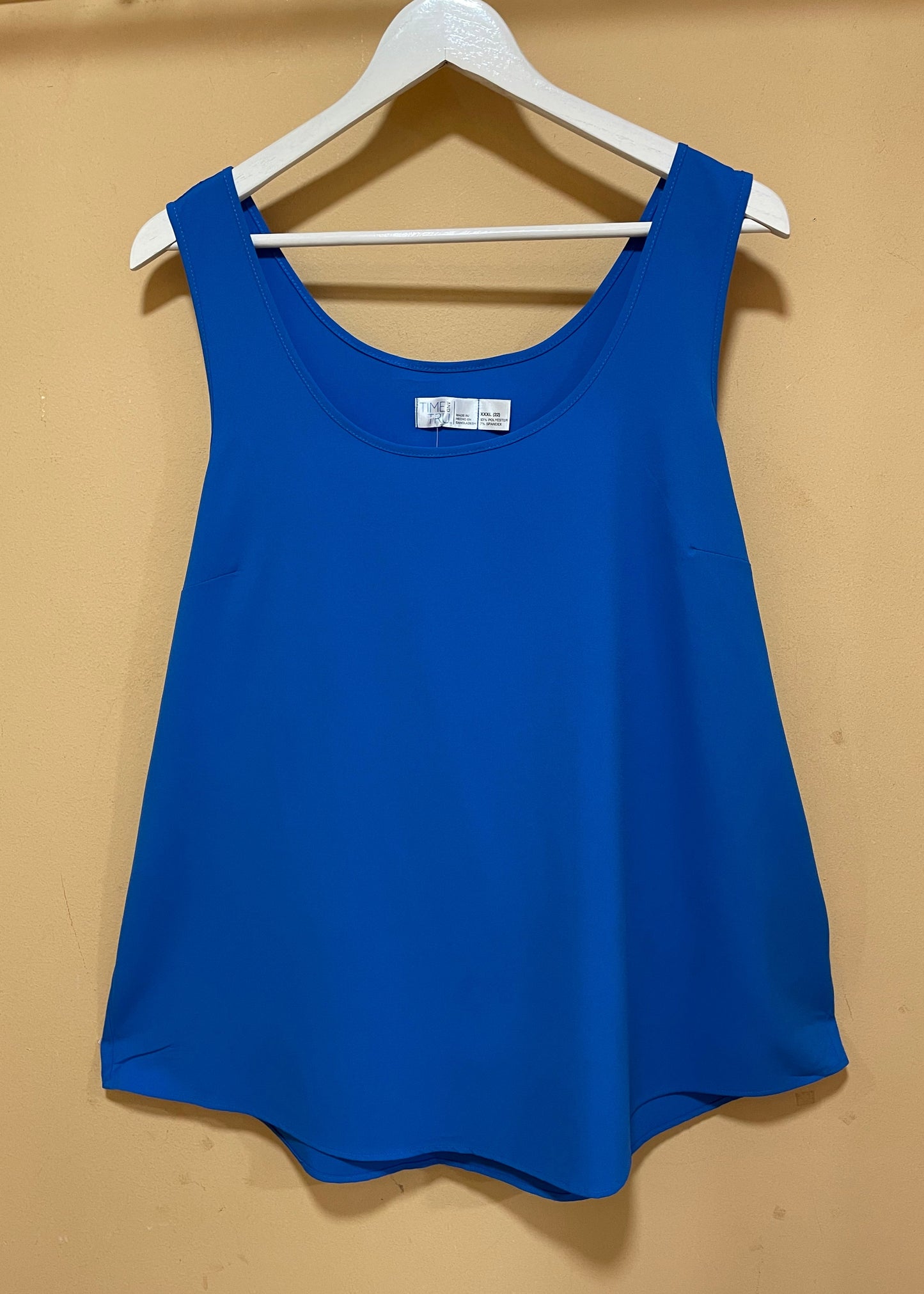 Αμάνικη Γυναικεία Μπλούζα TIME AND TRUE σε Μπλε Ρουά (2XL/3XL)