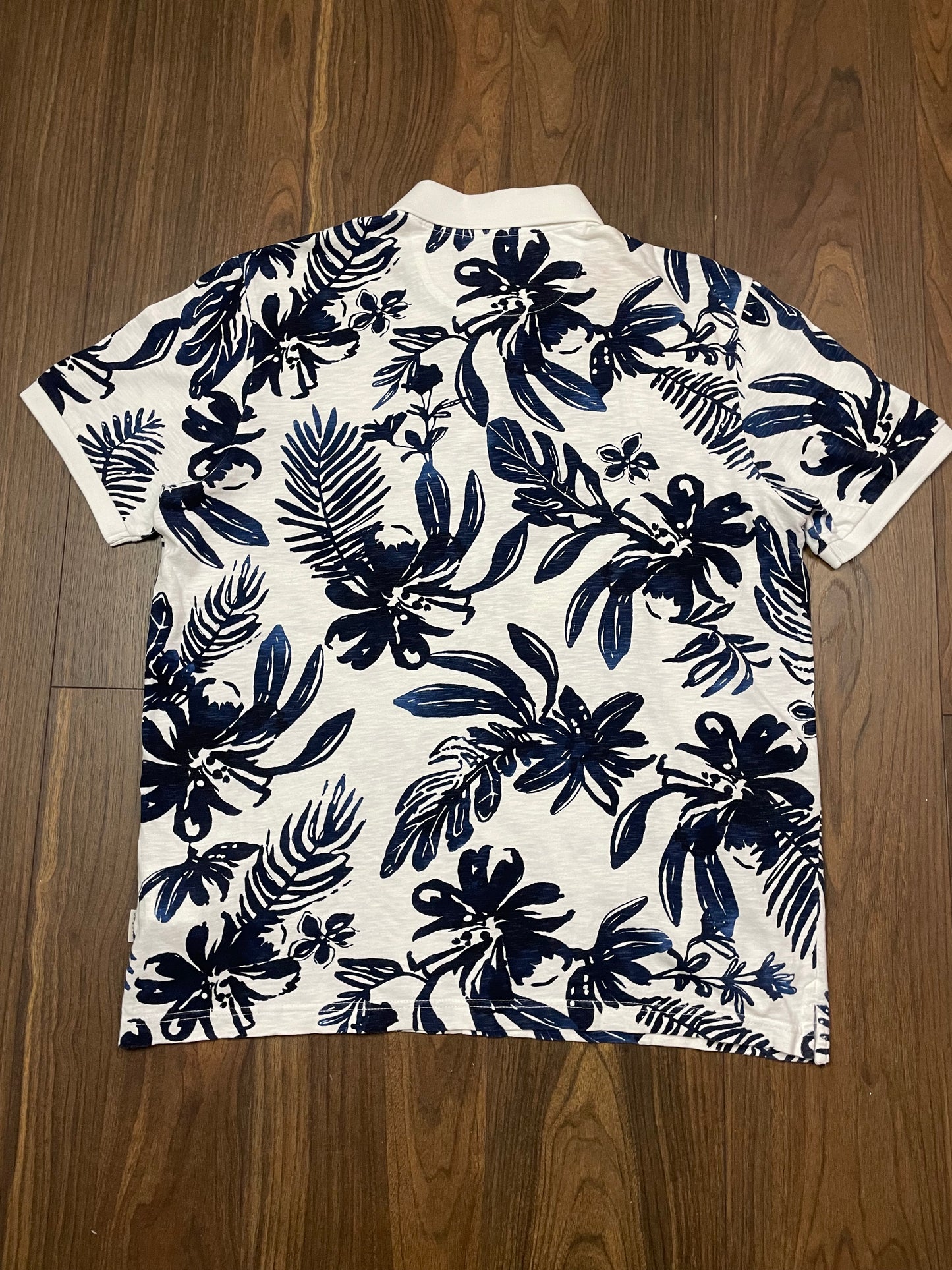 Ανδρικό T-Shirt BUGATTI Polo Style σε Λευκό-Μπλε χρώμα (XL)