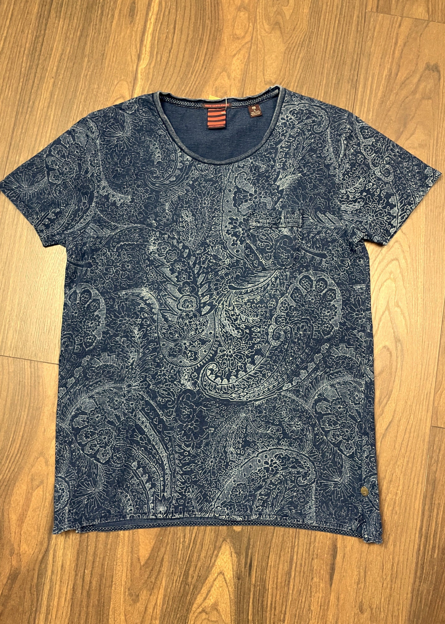 Εμπριμέ Ανδρικό T-Shirt SCOTCH & SODA True Gentleman σε Μπλε - Πετρόλ χρώμα (M/L)