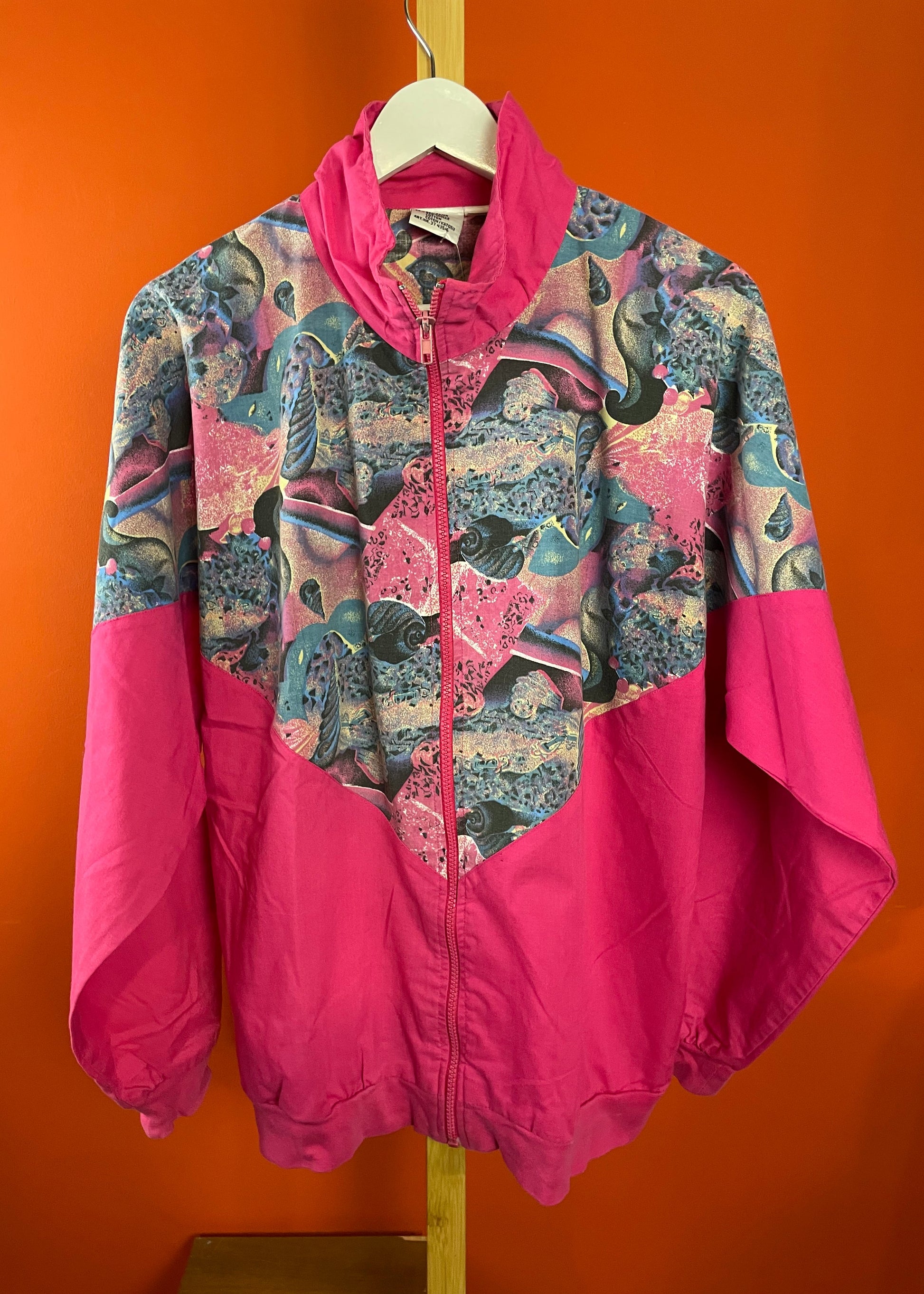 Vintage, 80s Γυναικείο Τζάκετ σε Φούξια χρώμα (Oversized M - Καλύπτει και L)