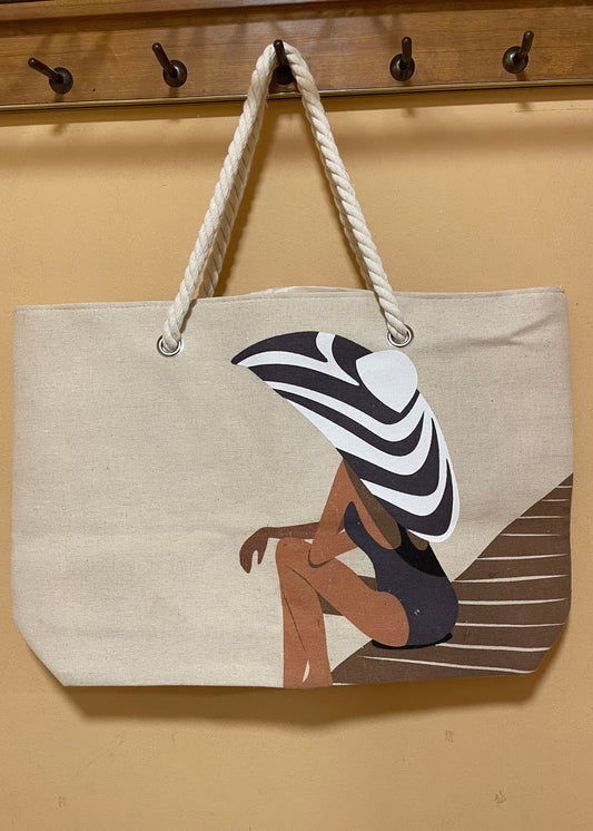 Υφασμάτινη Τσάντα Θαλάσσης στο χρώμα της Άμμου