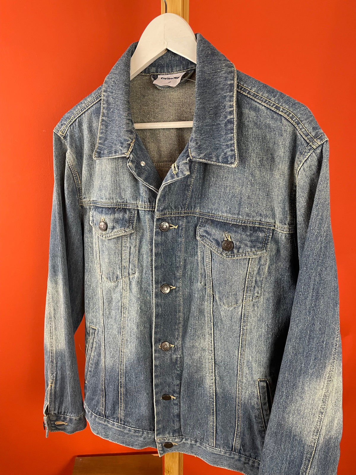 Ανδρικό Τζιν Τζάκετ ENRICO MORI σε Ξεθωρισμένο Denim (No48-Medium)