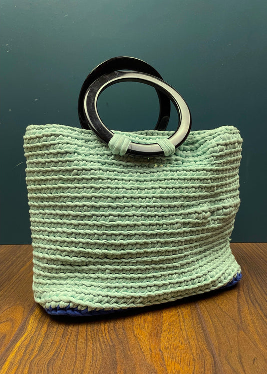 Χειροποίητη, Πλεκτή Τσάντα χειρός σε Βεραμάν χρώμα