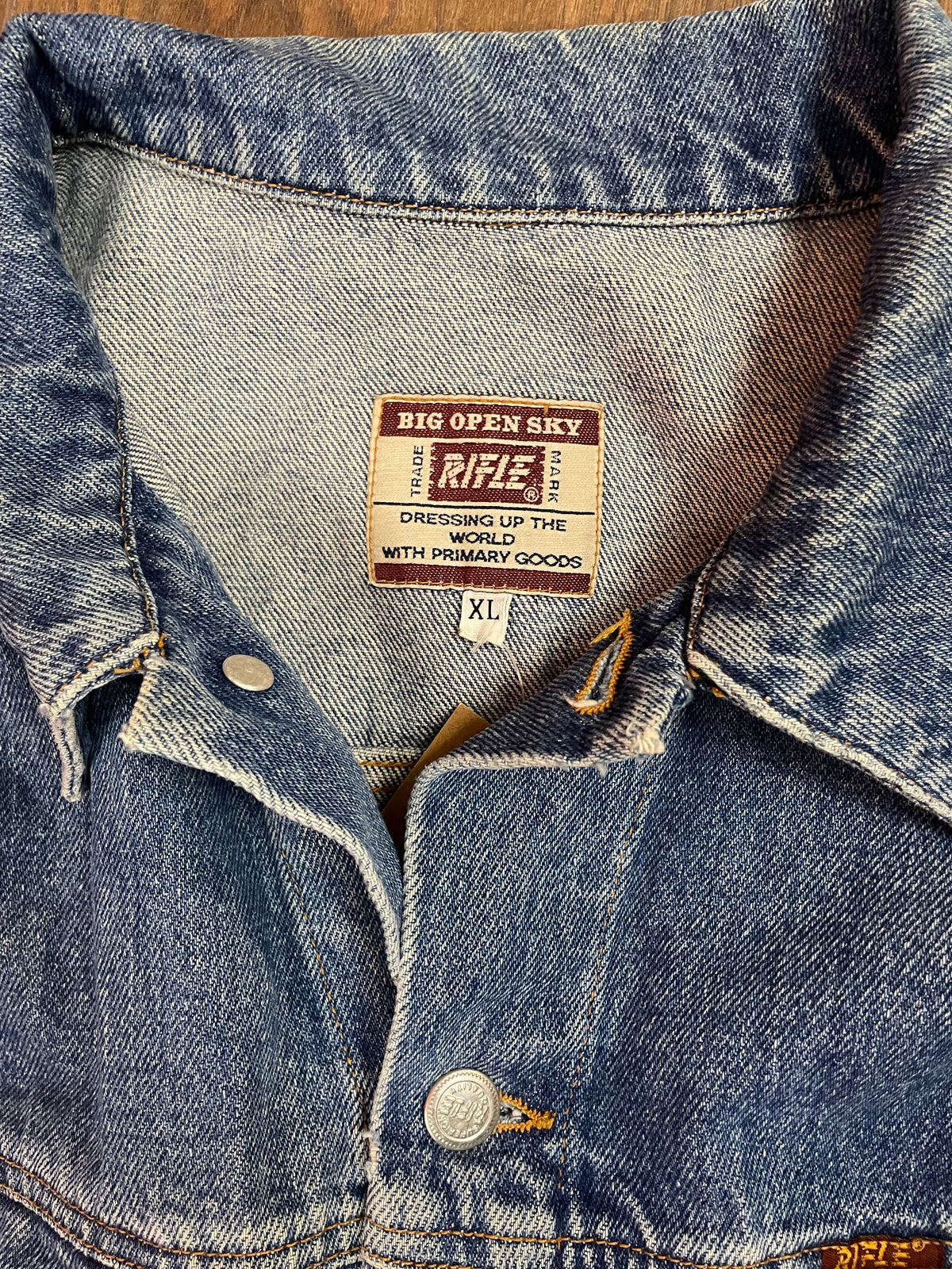 Vintage, Ανδρικό Τζιν Τζάκετ RIFLE σε Κλασικό Denim (XL)