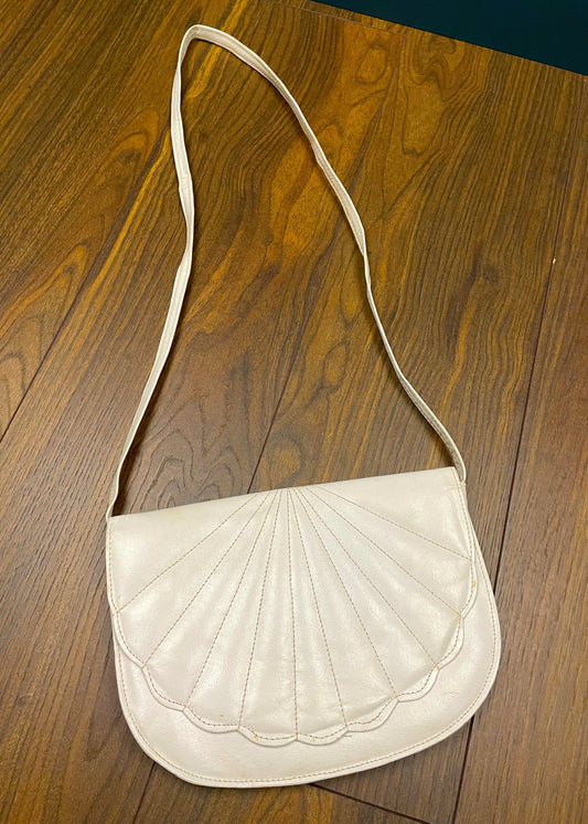 Δερμάτινη, Γυναικεία Τσάντα Ώμου σε Λευκό χρώμα