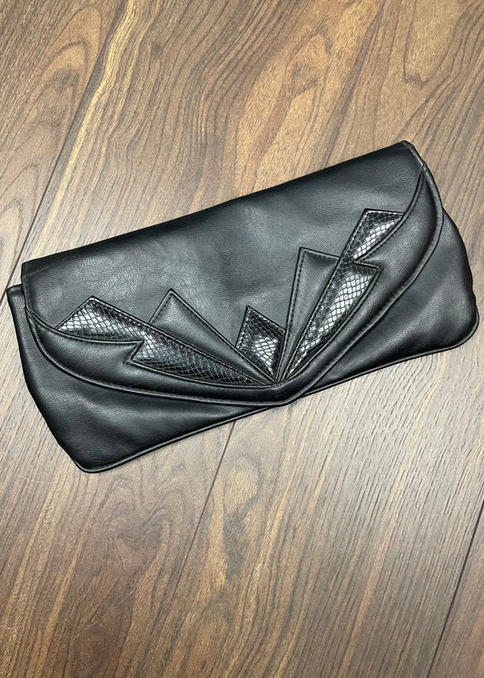 Vintage Τσάντα Χειρός / Φάκελος σε Μαύρο χρώμα