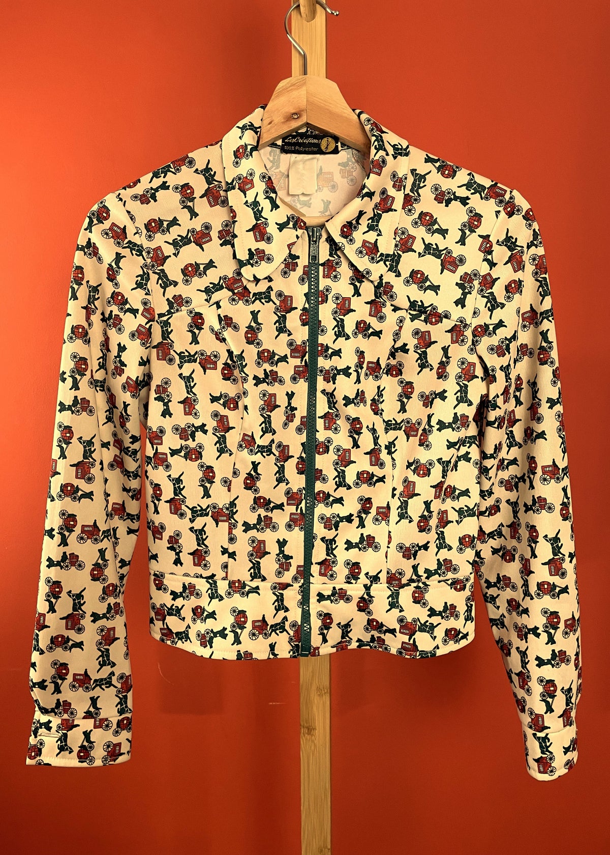 Vintage, Γυναικείο Τζάκετ JERSEY LOUIS - GOUTILLE LES CREATIONS σε Μπεζ χρώμα (XS)