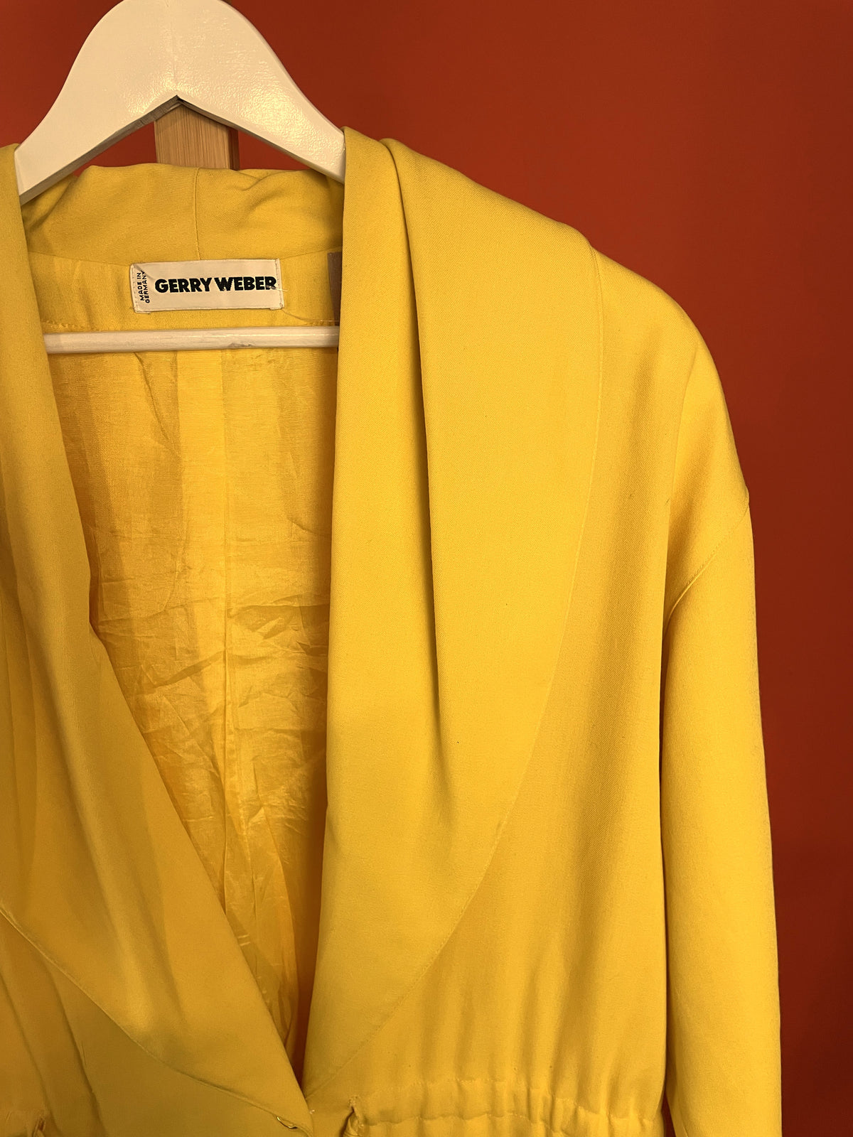 Wool Blended, Vintage Style Γυναικείο Τζάκετ GERRY WEBER σε Κίτρινο χρώμα (Άνετο L-Καλύπτει και XL)