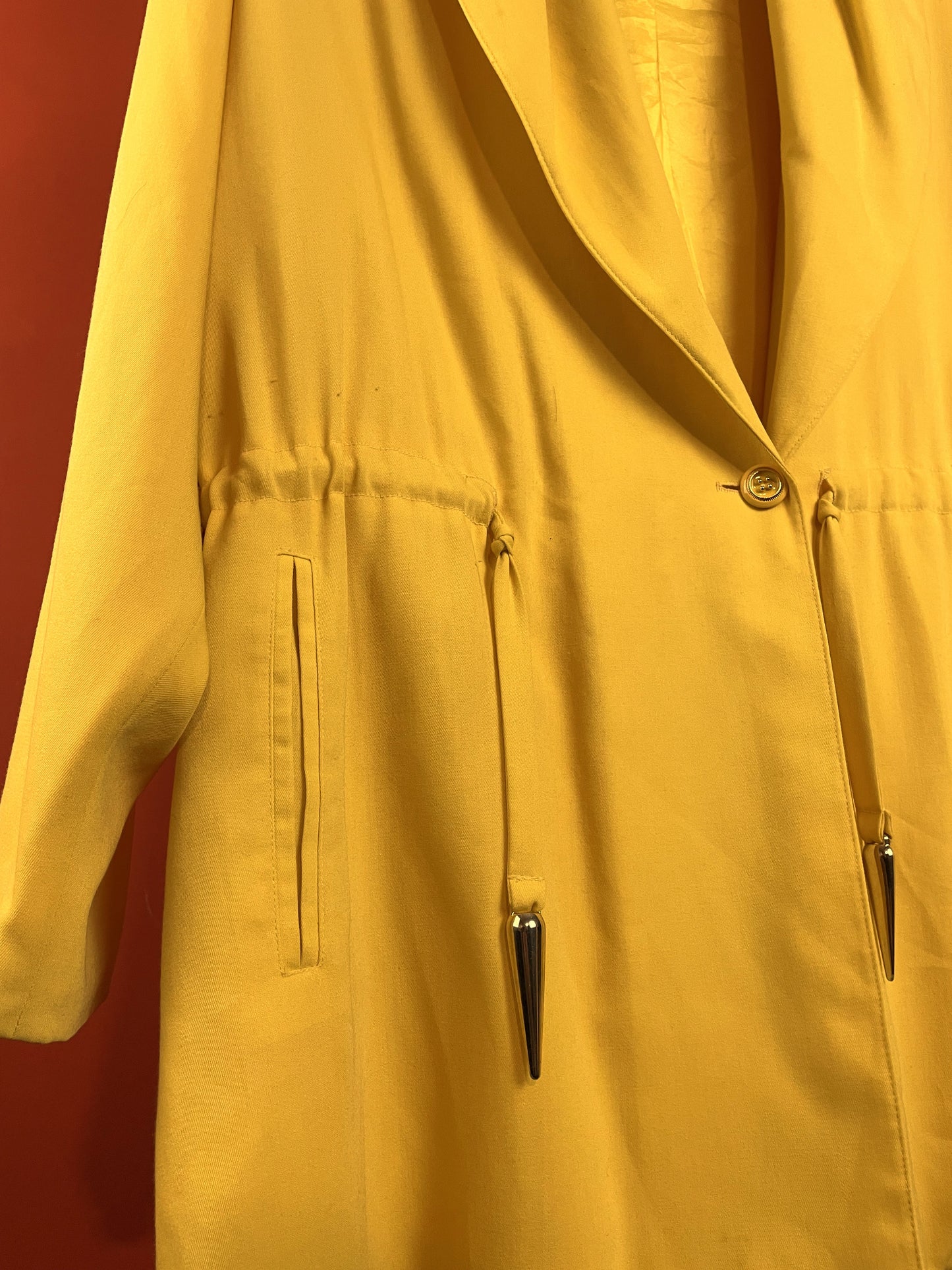 Wool Blended, Vintage Style Γυναικείο Τζάκετ GERRY WEBER σε Κίτρινο χρώμα (Άνετο L-Καλύπτει και XL)