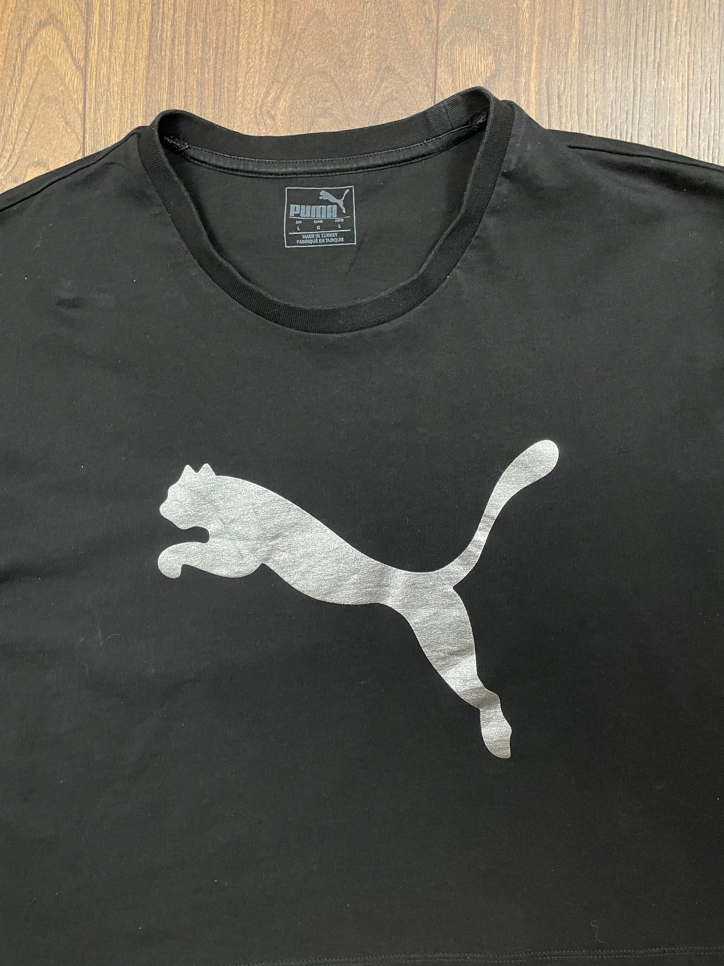 Crop Αθλητική Γυναικεία Μπλούζα - T-Shirt PUMA σε Μαύρο χρώμα (Large)