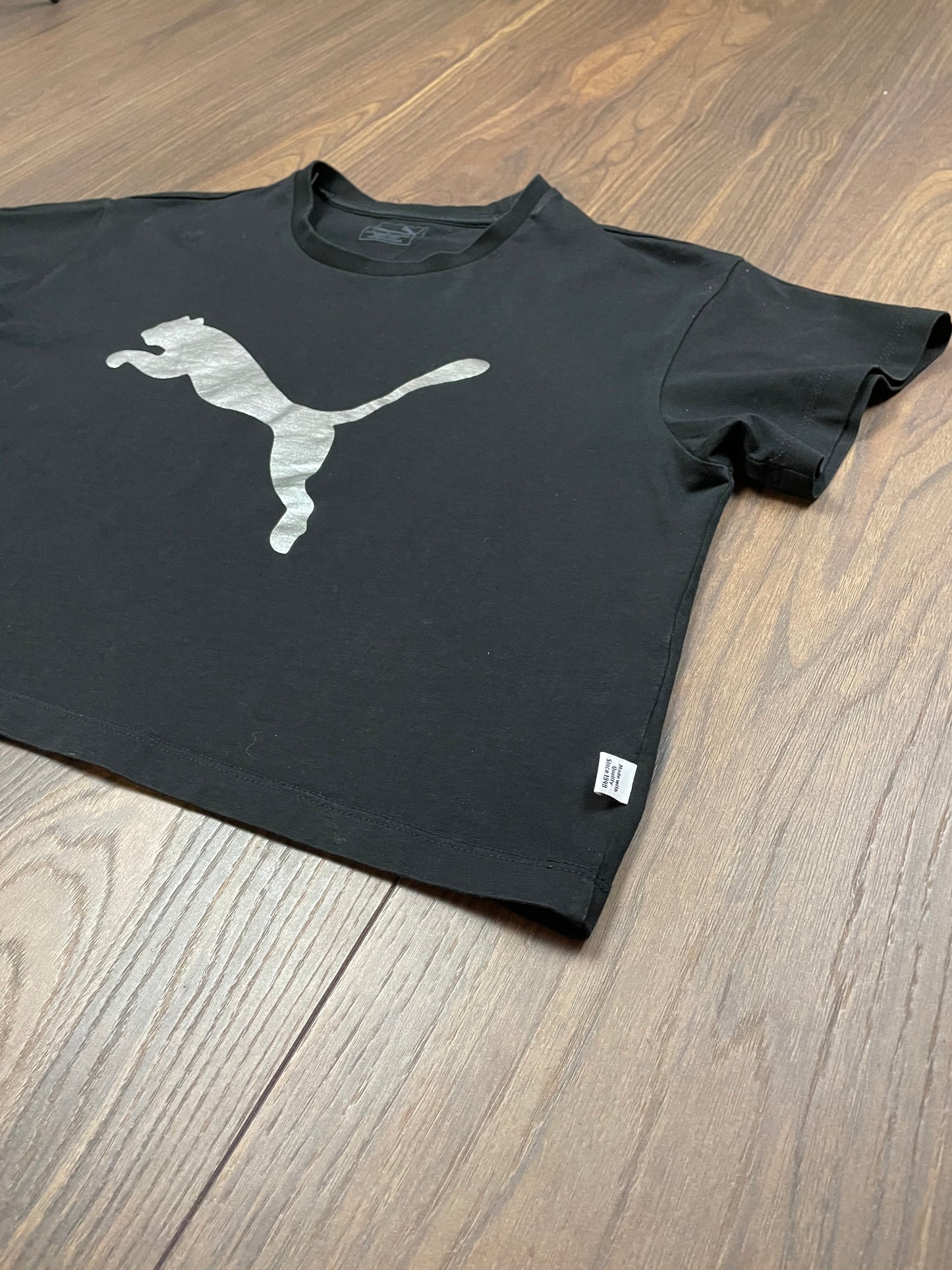 Crop Αθλητική Γυναικεία Μπλούζα - T-Shirt PUMA σε Μαύρο χρώμα (Large)