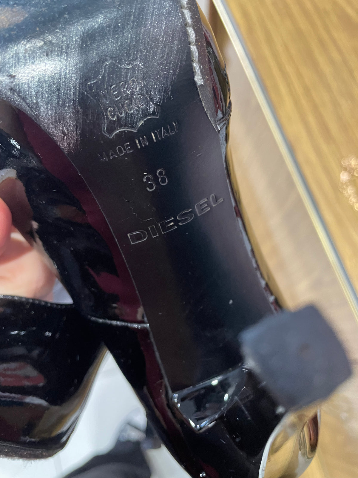 Vintage, Δερμάτινες Γυναικείες Γόβες DIESEL σε Μαύρο Χρώμα (No 38)