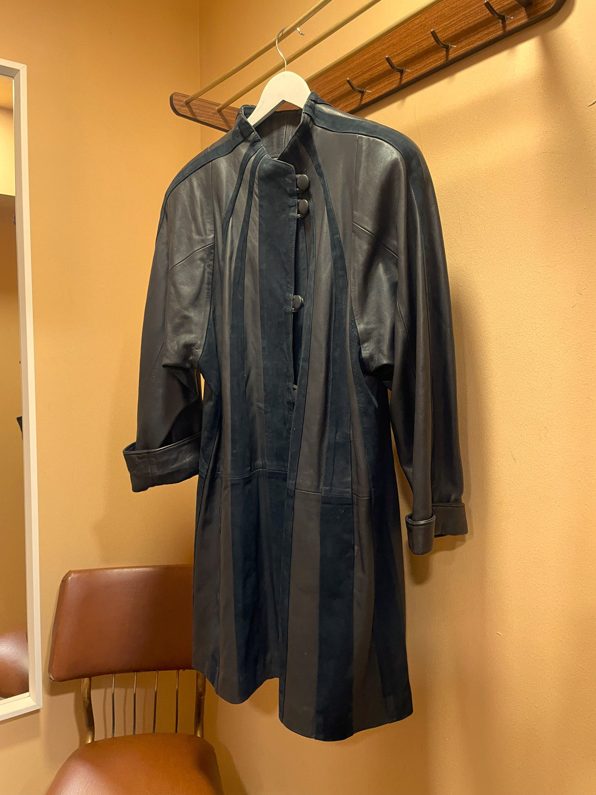 UNIQUE ITEM : Vintage, Δερμάτινο Γυναικείο Πανωφόρι REBUS σε Καφέ / Μαύρο χρώμα (Large)