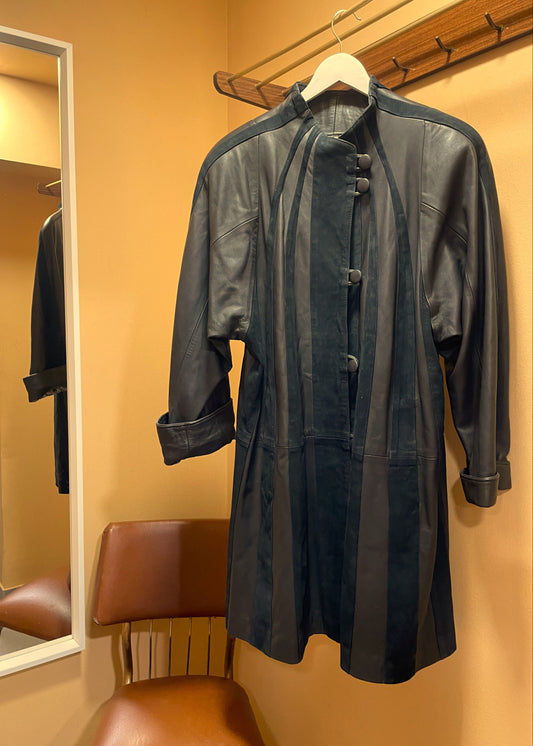 UNIQUE ITEM : Vintage, Δερμάτινο Γυναικείο Πανωφόρι REBUS σε Καφέ / Μαύρο χρώμα (Large)