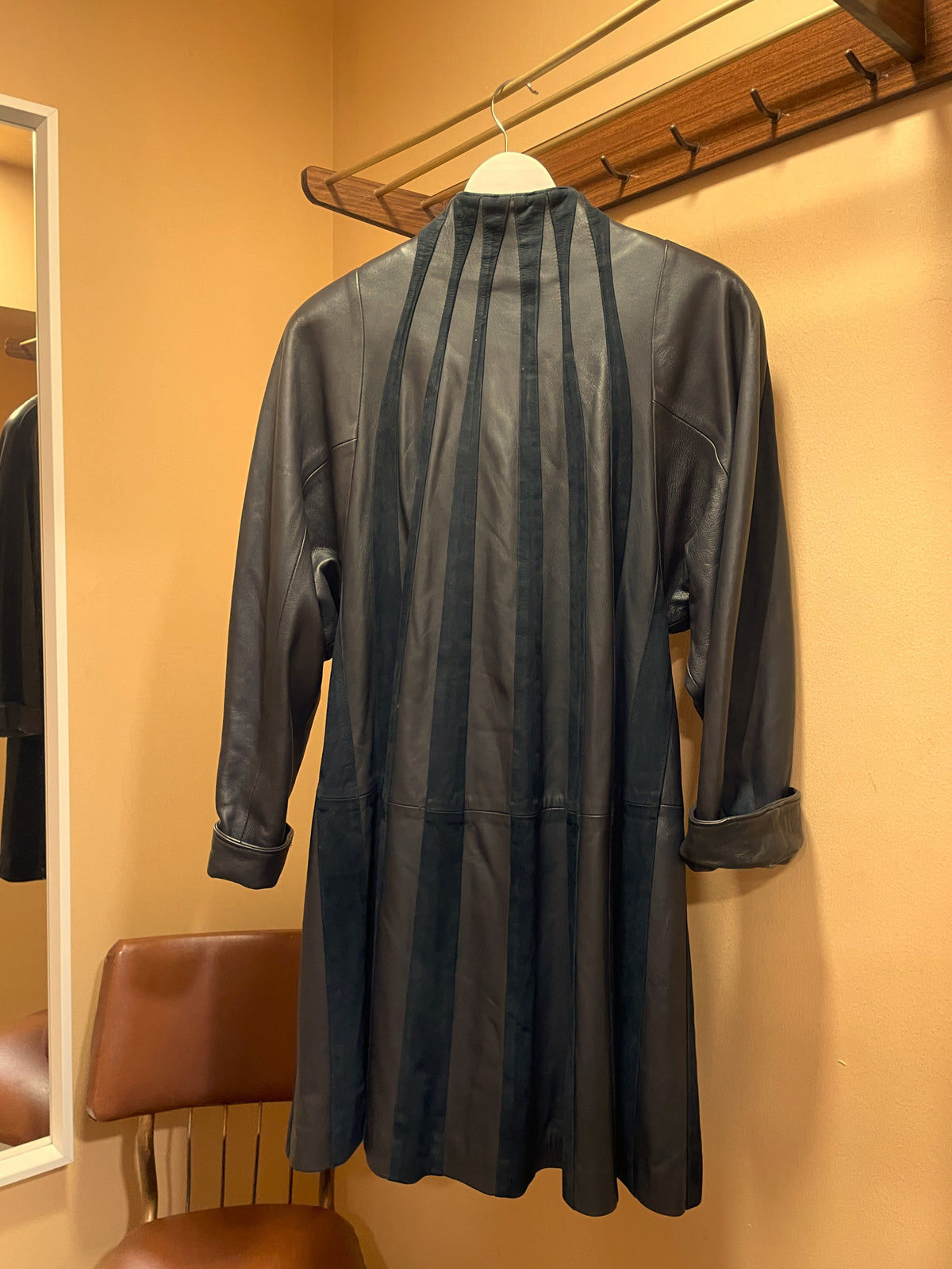 UNIQUE ITEM : Vintage, Δερμάτινο Γυναικείο Πανωφόρι REBUS σε Καφέ / Μαύρο χρώμα (Large)