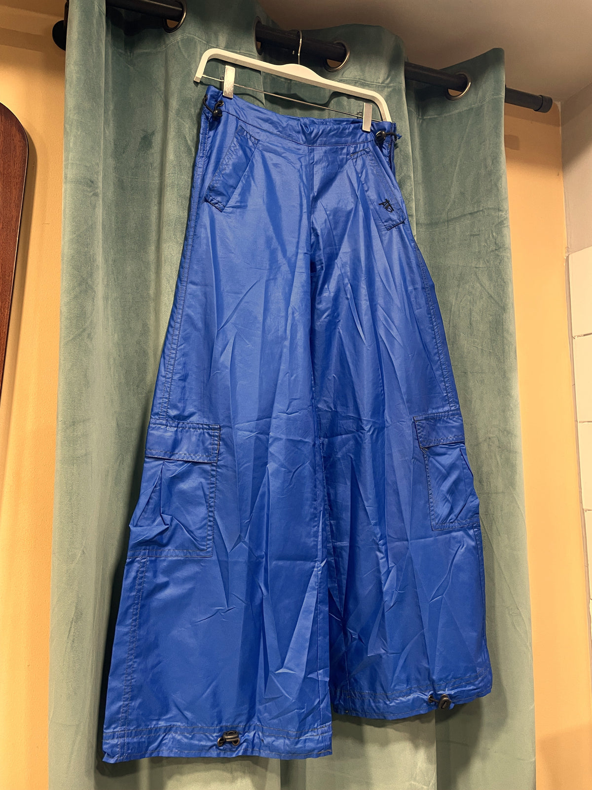 Vintage, Wide Leg Γυναικείο Παντελόνι ATO σε Μπλε χρώμα (XS-Στετικά άνετη γραμμή)