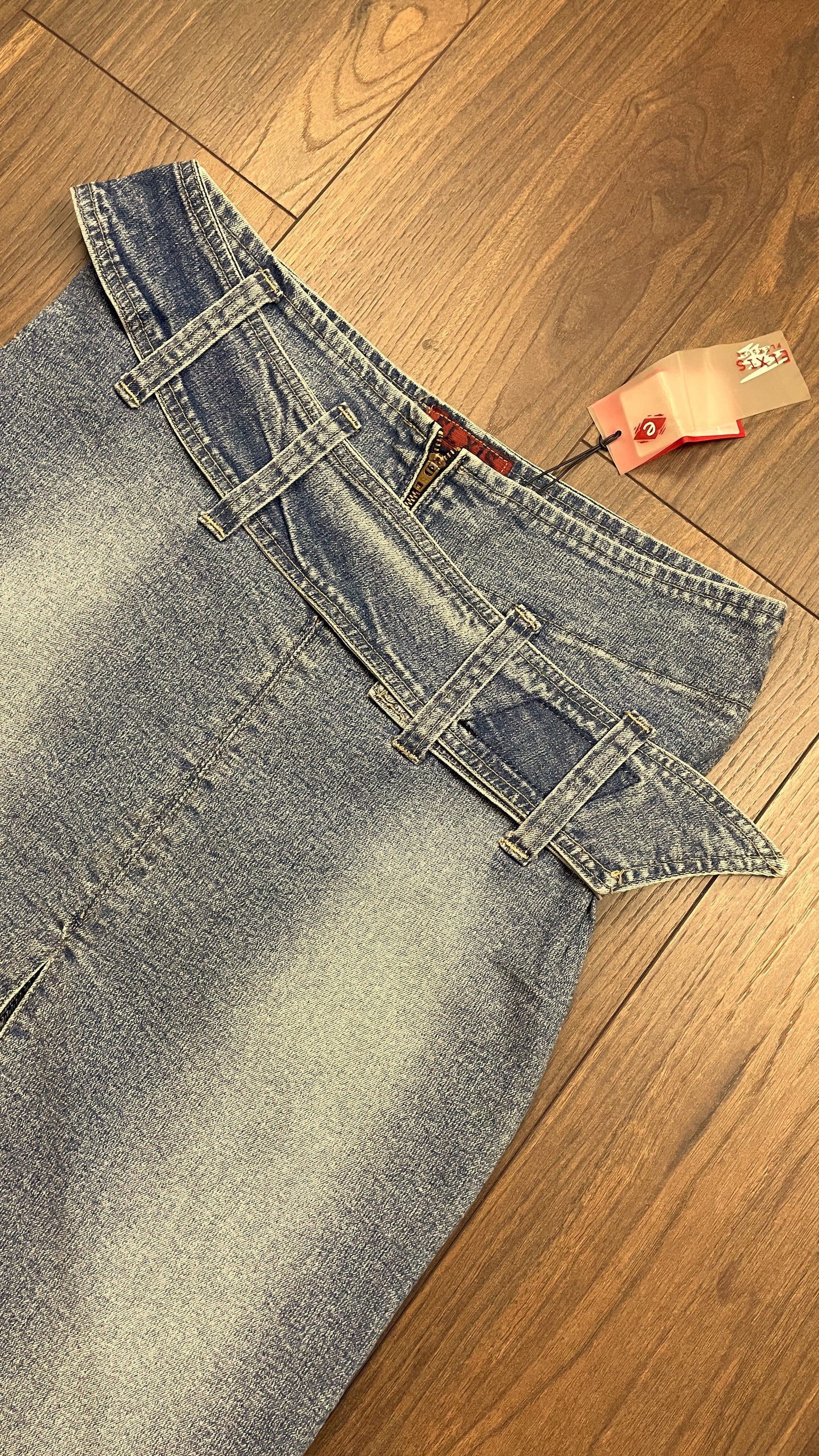 Stock, Midi Τζιν Φούστα ELXIS σε Σιέλ, ξεθωριασμένο Denim (Medium)