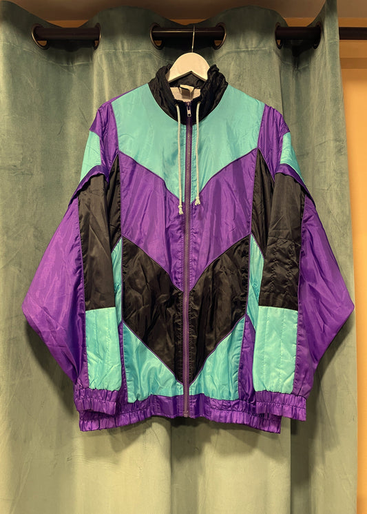 Vintage, 80s Τζάκετ σε Μωβ / Βεραμάν χρώματα (Ανδρικό M/L - Γυναικείο L/XL - Άνετη γραμμή)