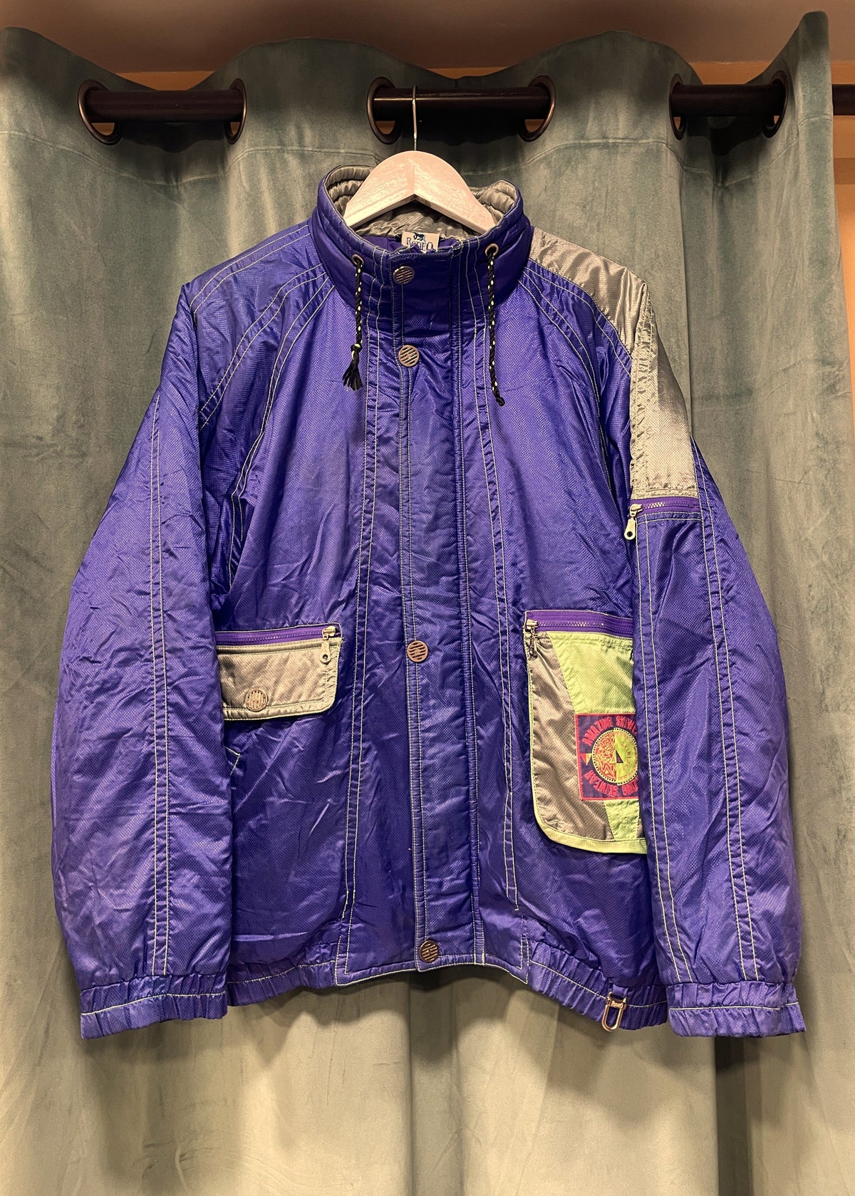 Vintage, 80s Μπουφάν RODEO σε Μπλε / Μωβ χρώμα (Ανδρικό M/L - Γυναικείο Άνετο L)