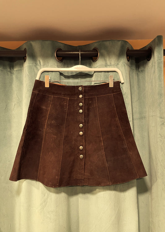 Vintage Καστόρ Φούστα σε Σκούρο Καφέ χρώμα (Small)