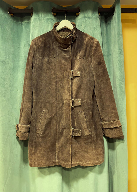 Vintage Δερμάτινο Παλτό JOY σε Καφέ χρώμα (Medium)