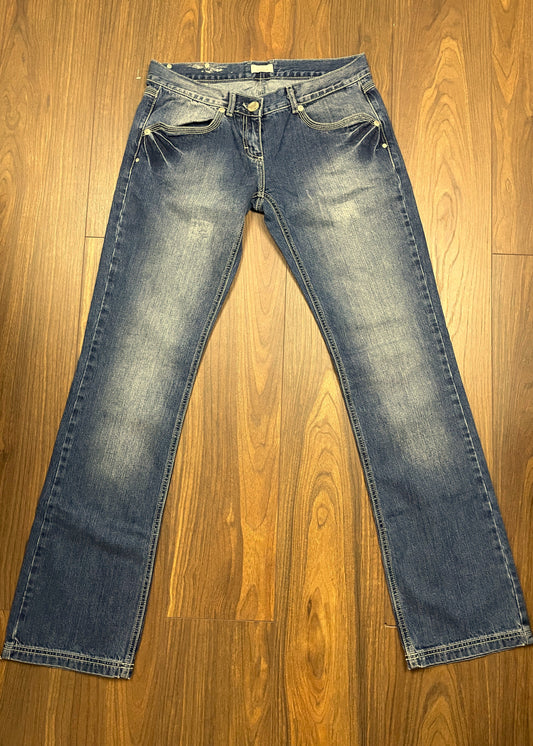 Αυθεντικό, Γυναικείο Tζιν Παντελόνι PINKO σε Ξεθωριασμένο Μπλε Denim (No. 33)