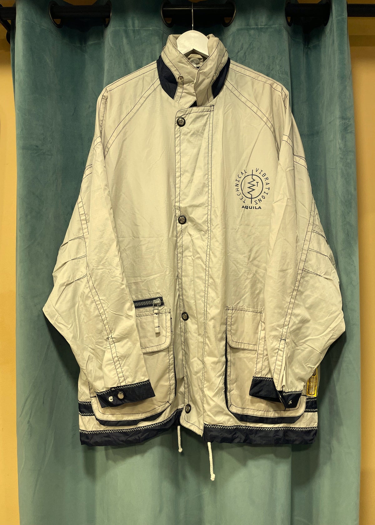 Vintage Ανδρικό Τζάκετ AQUILA σε Εκρού χρώμα (2XL)