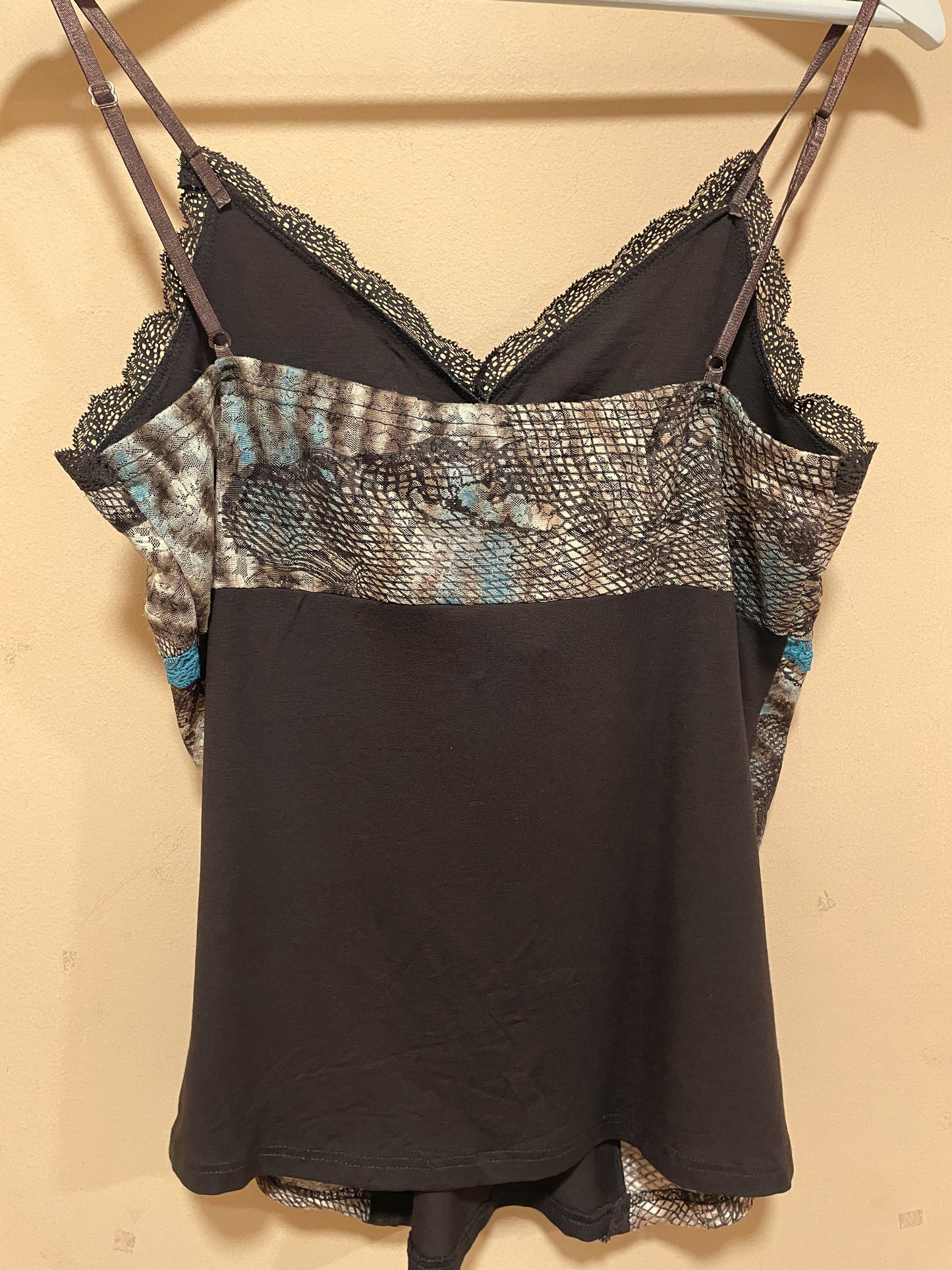 Stock, 2000's Γυναικείο Σετ VIVA (Τοπ - Φούστα) σε Καφέ & Γαλάζια χρώματα (Large)