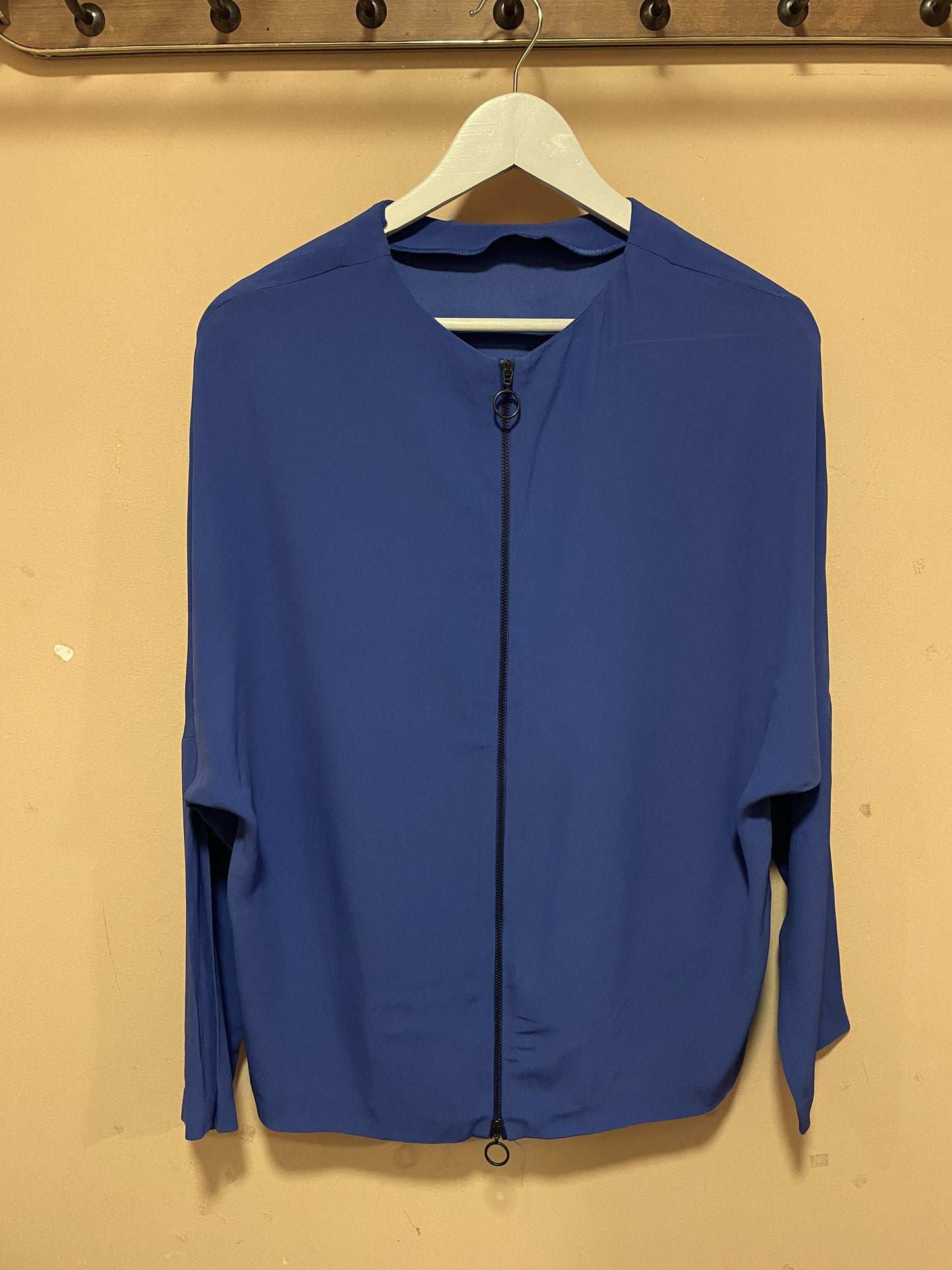 Γυναικεία Μπλούζα ZARA με Φερμουάρ Πίσω σε Μπλε Ηλεκτρίκ (Medium)