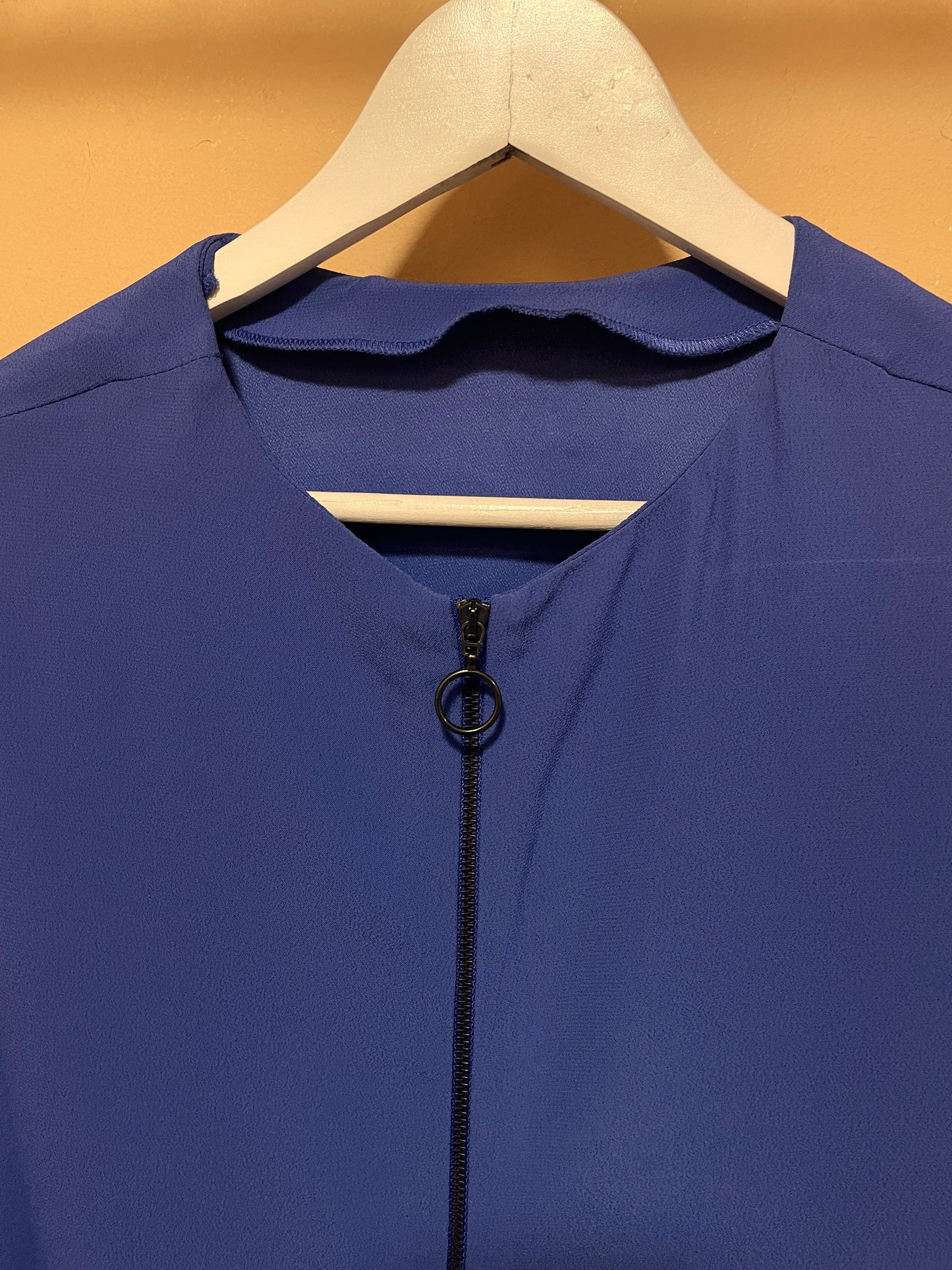 Γυναικεία Μπλούζα ZARA με Φερμουάρ Πίσω σε Μπλε Ηλεκτρίκ (Medium)