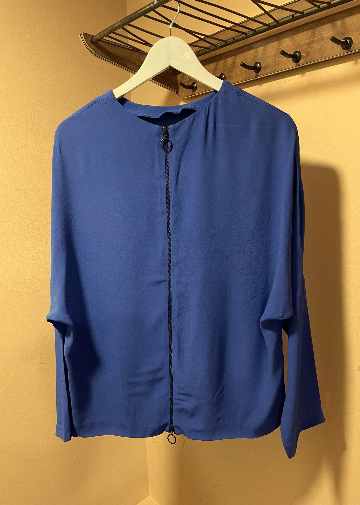 Γυναικεία Μπλούζα ZARA με Φερμουάρ Πίσω σε Μπλε Ηλεκτρίκ (Medium)