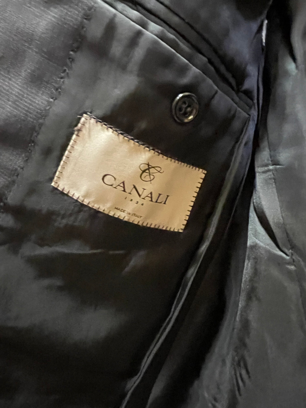 Μάλλινο Ανδρικό Κλασικό Σακάκι CANALI σε Μαύρο - Ανθρακί Χρώμα (Medium)