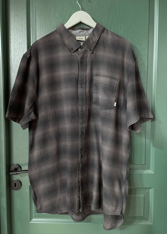 Καρό Ανδρικό Πουκάμισο VANS σε Σκούρο Γκρι - Καφέ χρώμα (2XL)