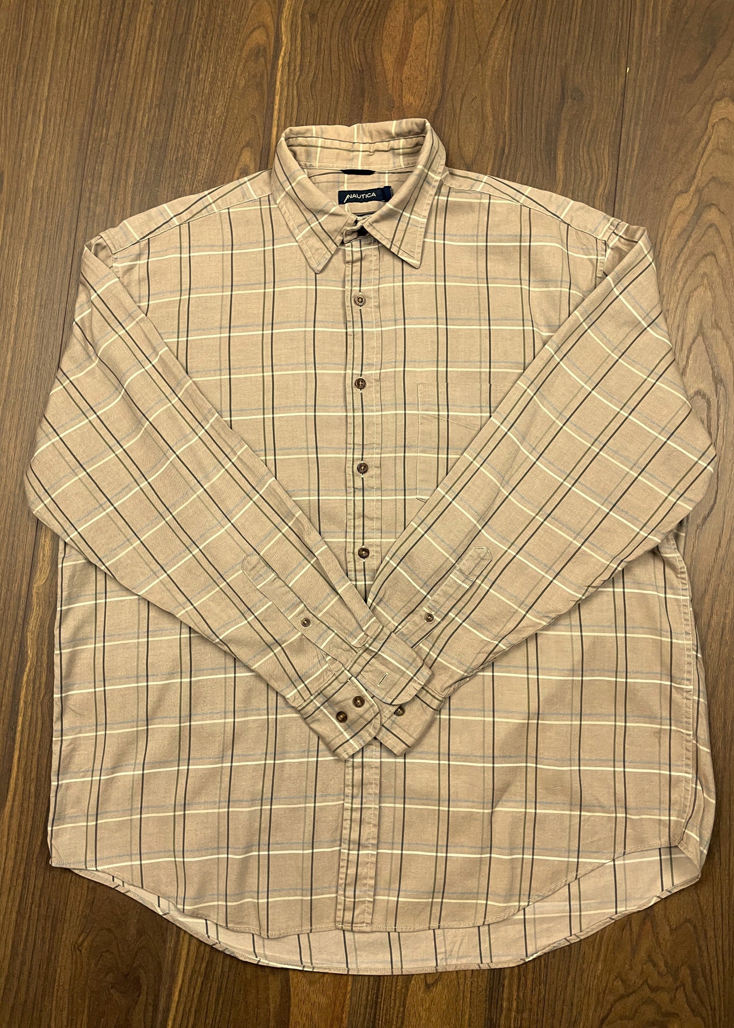 Καρό Ανδρικό Πουκάμισο NAUTICA Natural Stretch στο χρώμα του Πούρου (XL - Άνετη γραμμή)