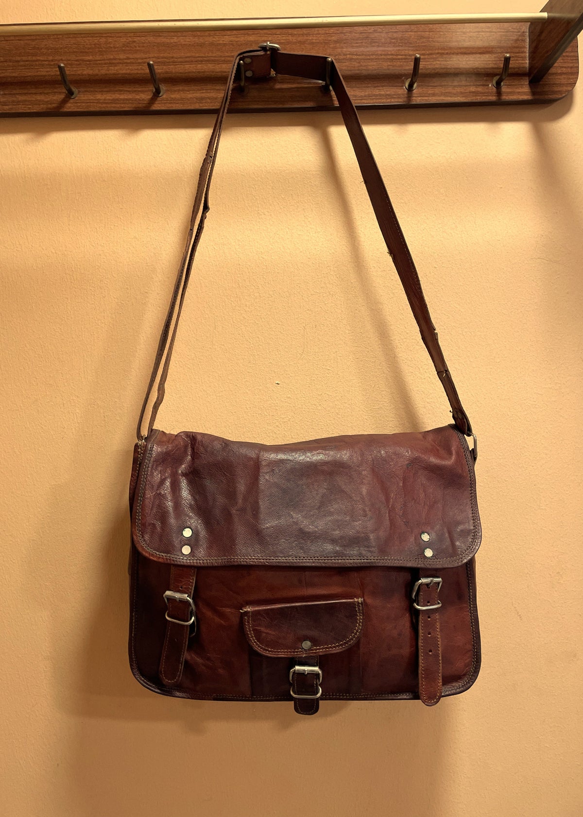 Vintage, Δερμάτινη τσάντα Ταχυδρόμου GUSTI LEDER σε Καφέ χρώμα