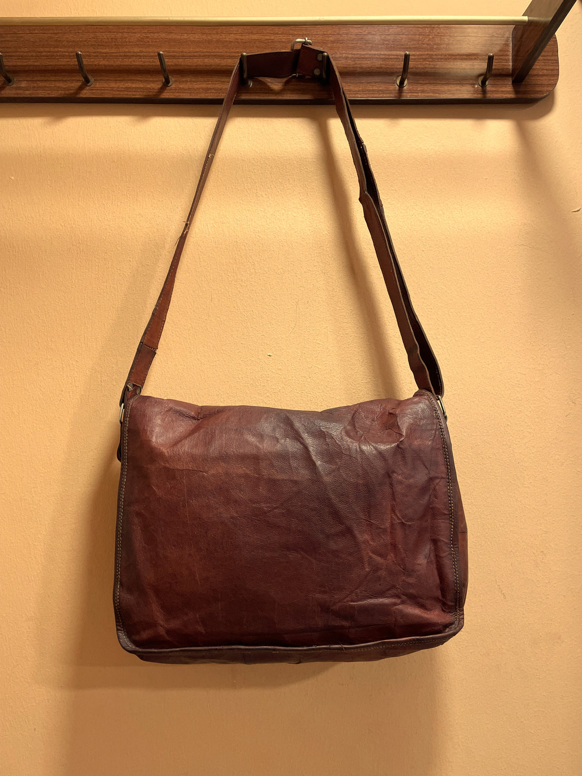 Vintage, Δερμάτινη τσάντα Ταχυδρόμου GUSTI LEDER σε Καφέ χρώμα