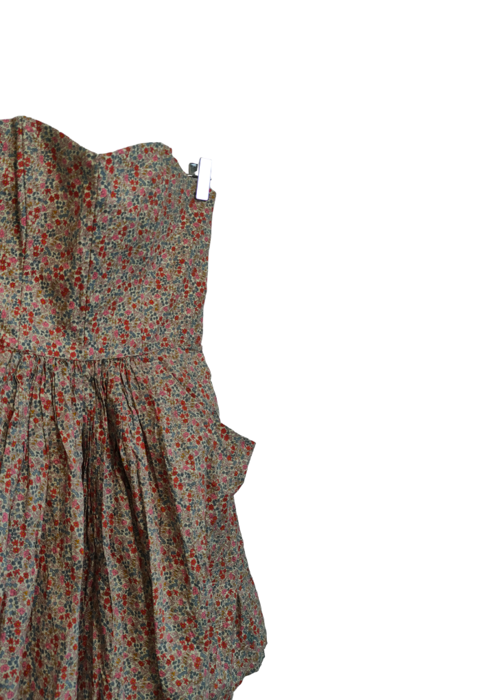 Mini Στράπλες Φλοράλ Γυναικείο Φόρεμα JACK & WILLS σε Μπεζ Χρώμα (S/M)