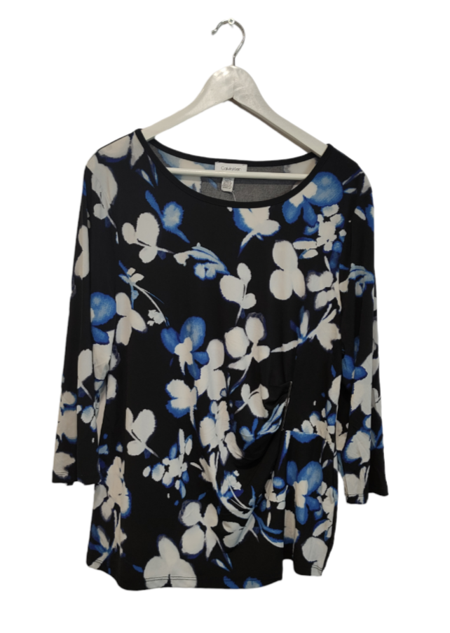 Premium Branded, Εμπριμέ Γυναικεία Μπλούζα σε Σκούρο Μπλε Χρώμα (XL)