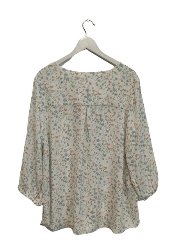 Αέρινη Φλοράλ Γυναικεία Μπλούζα VIOLET + CLAIRE σε Λευκό Χρώμα (XL)